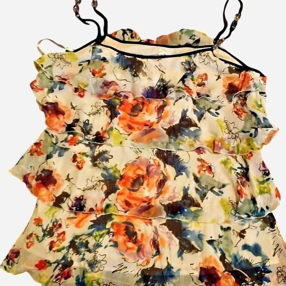 Lapis Tops - Lapis Vibrant Floral Layered Camisole